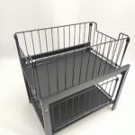 Home Storage Shelf Folding Metal Storage Rack Grocery Organizer With Telescopic Wheels in Kitchen
